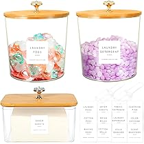⭐アメリカンカントリー雑貨♥チェスト風小物入れ&ジェルボール(洗剤)ストッカー Amazon.co.jp: 2個 洗剤ストッカー 洗剤ケース ジェルボール